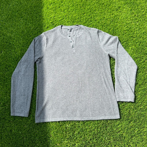 Men's Vince Cotton Cashmere Henley Sweater M - Picture 3 of 9